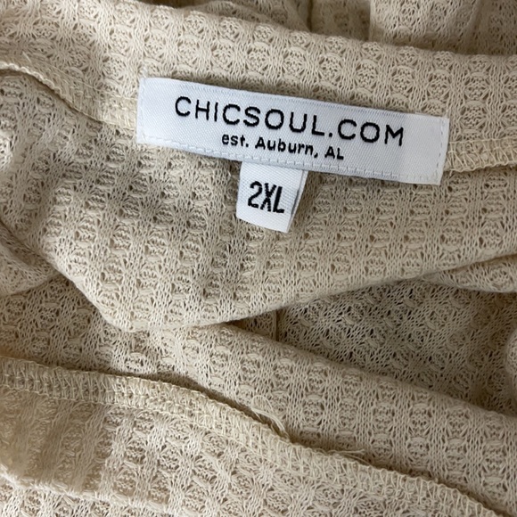 Chicsoul Curved Hem Slouchy Dolman Tunic Oatmeal Thermal Shirt Women Size 2XL - Picture 4 of 7